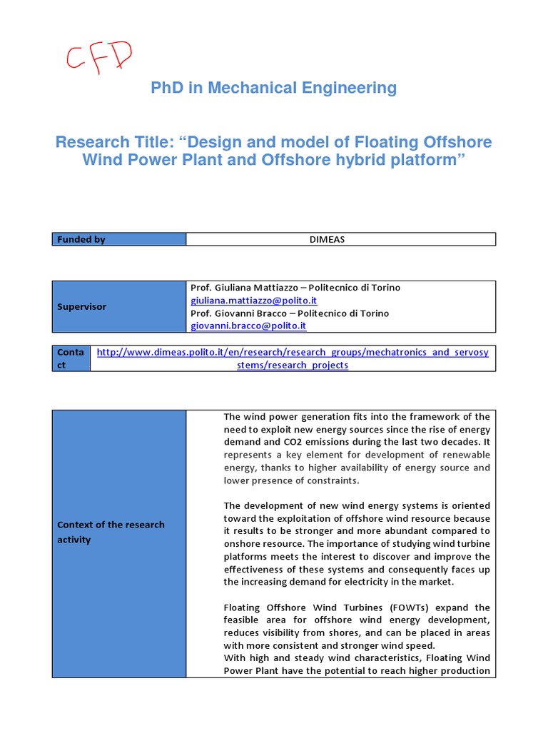 Offshore Wind Power Plant Design PhD | PDF | Offshore Wind Power | Wind ...