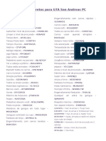 Codigos Secretos para GTA San Andreas PC PDF, PDF