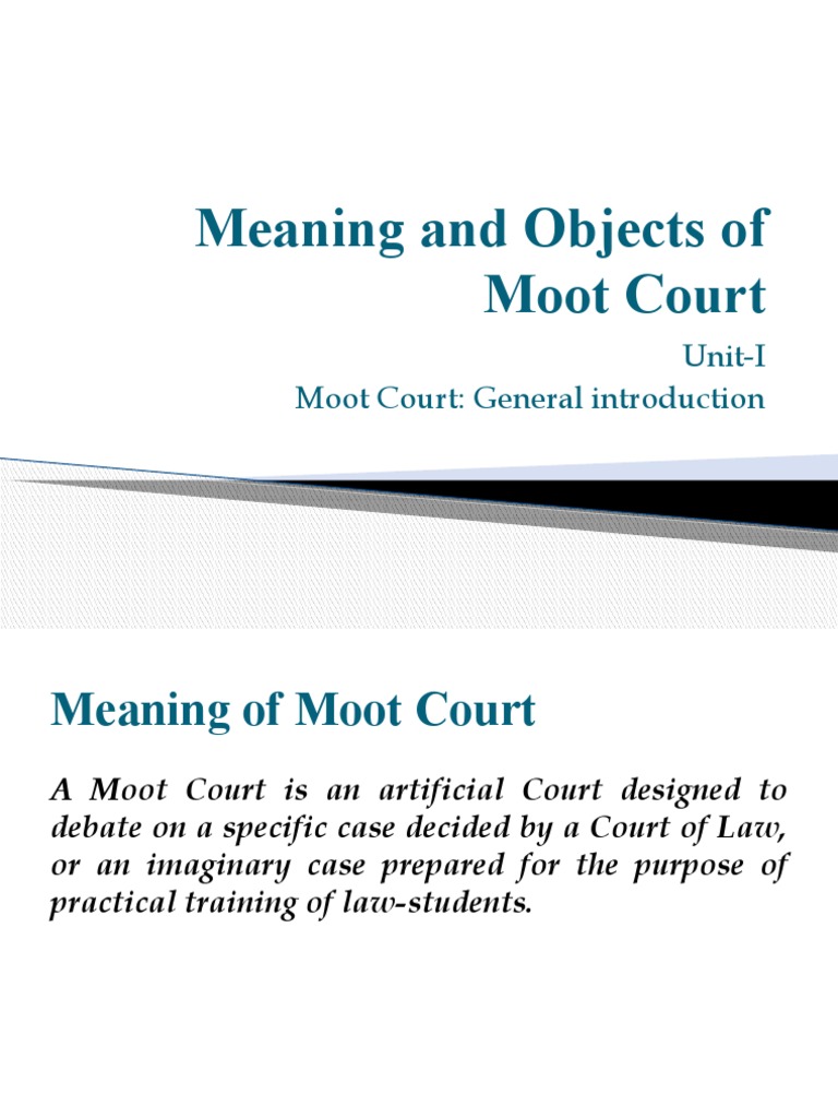 Meaning and Objects of Moot Court PDF Mootness Government Information