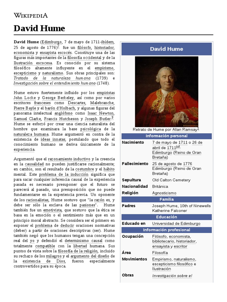 David Hume | PDF | David Hume | Razonamiento inductivo