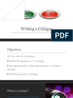 How Do We Write A Critique