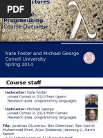 Course Overview: Nate Foster and Michael George Cornell University Spring 2014