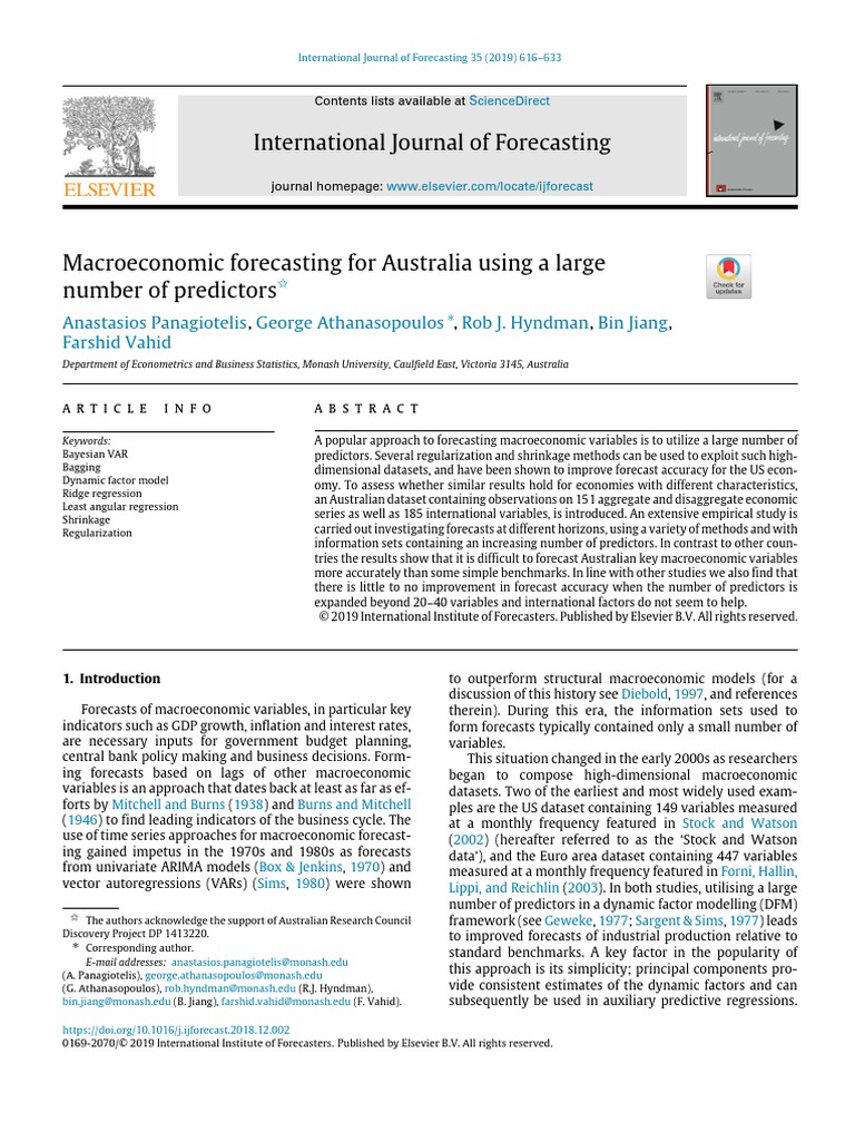 International Journal of Forecasting | PDF | Vector Autoregression ...