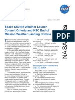 NASA Facts Space Shuttle Weather Launch Commit Criteria and KSC End of Mission Weather Landing Criteria 2010