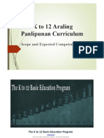 The K To 12 Araling Panlipunan Curriculum: Scope and Expected Competencies