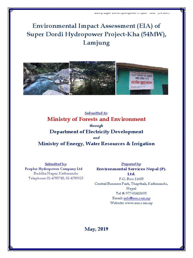 EIA for Super Dordi Hydropower Project | PDF | Environmental Impact ...