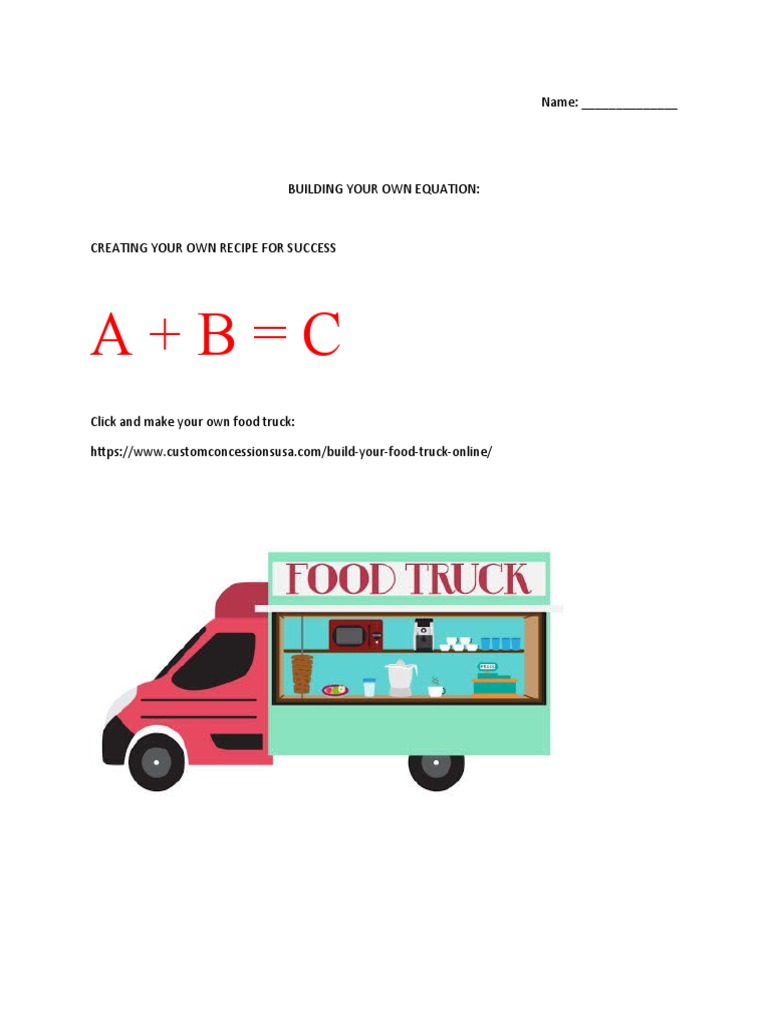 Create Your Own Food Truck Equation | PDF