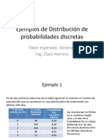 Ejemplos de distribución de probabilidades discretas: valor esperado, varianza y desviación estándar