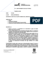 Acta sobre abastecimiento de agua potable