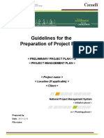 Guidelines For The Preparation of Project Plans: or