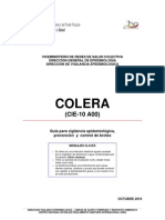 Cólera (CIE 10 A00) - Guía para Vigilancia Epidemiológica, Prevención y Control de Brotes. Ministerio de Salud de Venezuela