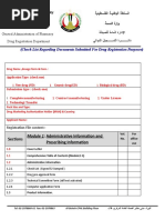 Check List Regarding Documents Submitted For Drug Registration Purposes