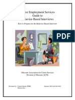 Career Employment Services Guide To Behavior-Based Interviews