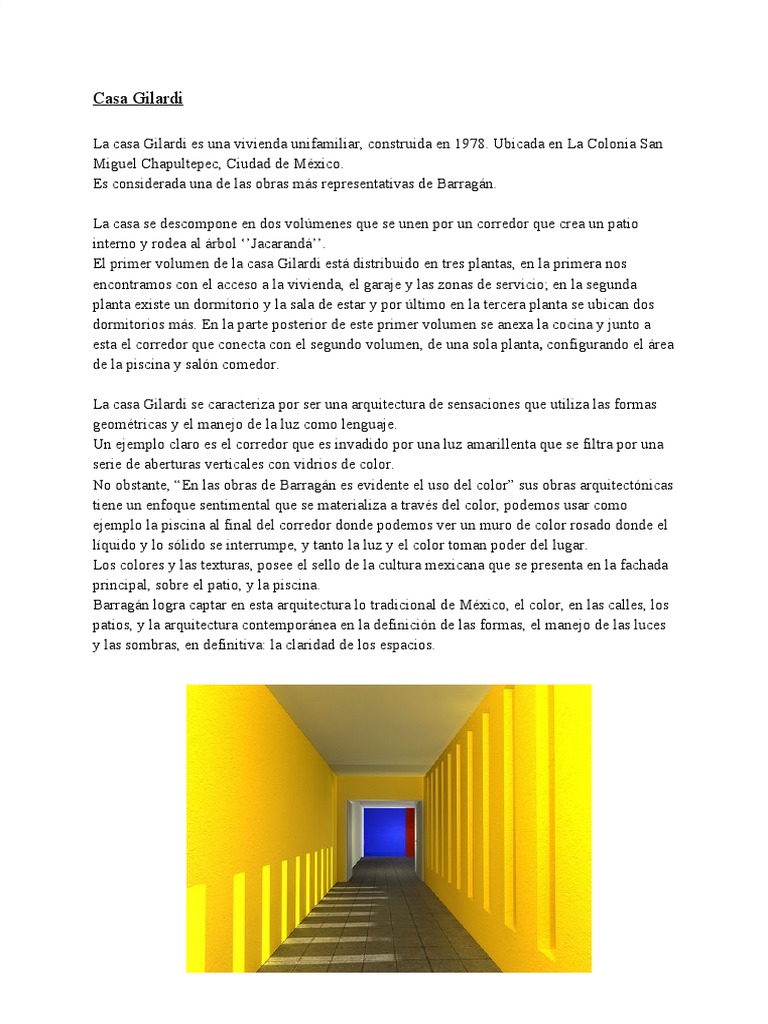 Casa Gilardi: Arquitectura de Barragán | PDF