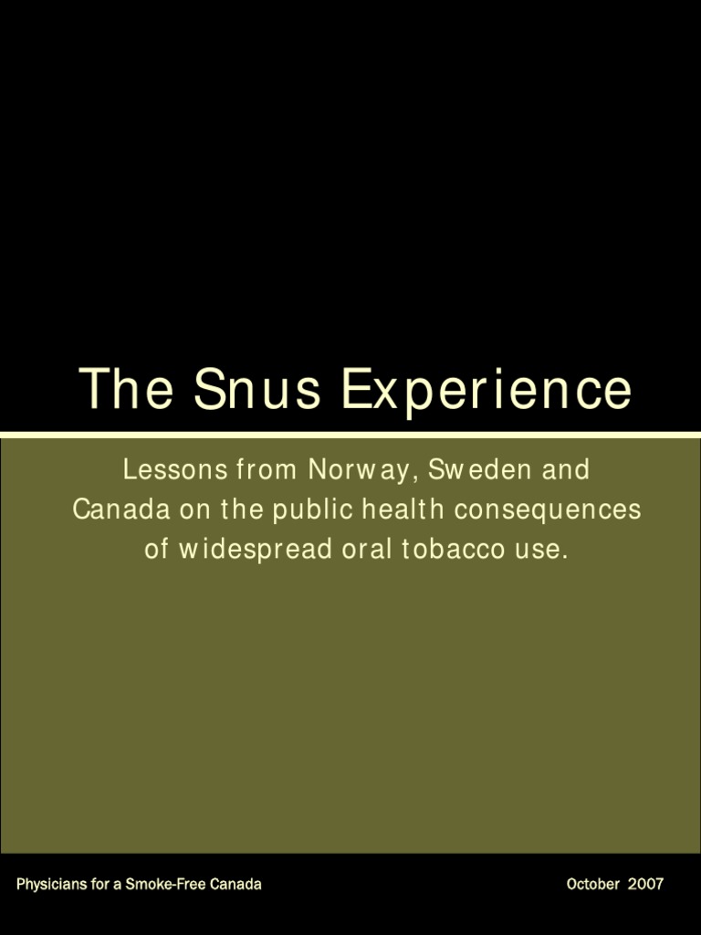 Snus Impact on Tobacco Use in Canada | PDF | Tobacco Smoking | Addiction