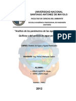 Laboratorio #03 - Análisis de Los Parámetros de Las Aguas Del Río Quillcay y Del Servicio de Agua Potable