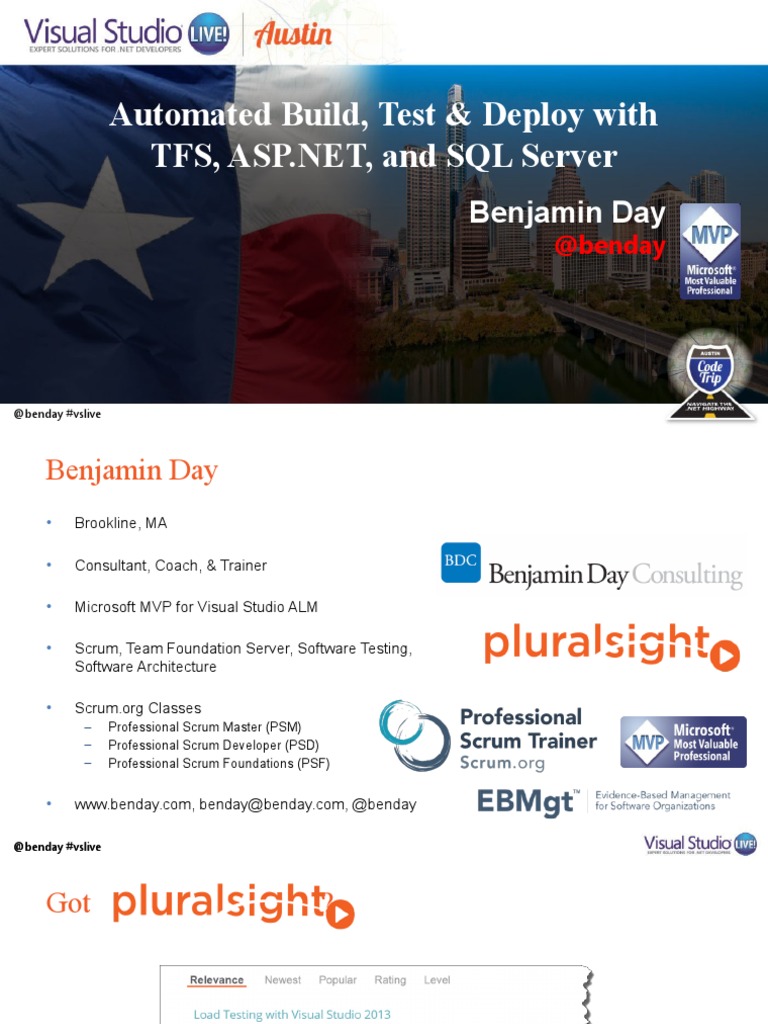 Automated Build, Test & Deploy With: Benjamin Day | PDF | Test Driven ...