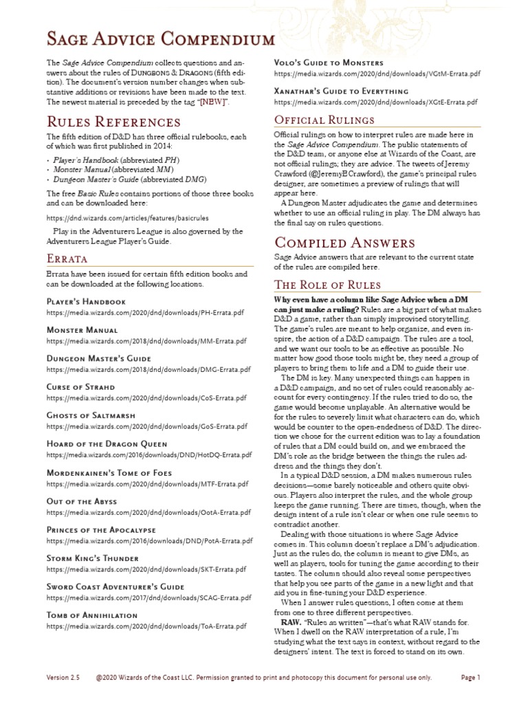 SAGE ADVICE COMPENDIUM visual data 5