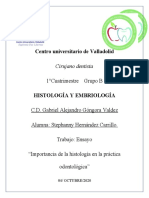 Ensayo. Importancia de La Histología en La Práctica Odontológica (Stephanny Hernandez Carrillo 1.b)