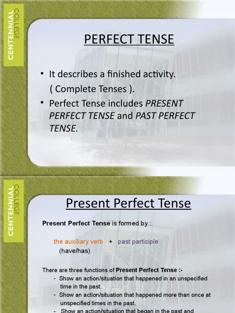Understanding Present Perfect Tense | PDF | Perfect (Grammar) | Verb