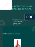 Problem Definition and The Research Proposal