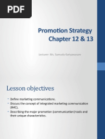 Promotion Strategy Chapter 12 & 13: Lecturer: Ms. Sumudu Kariyawasam