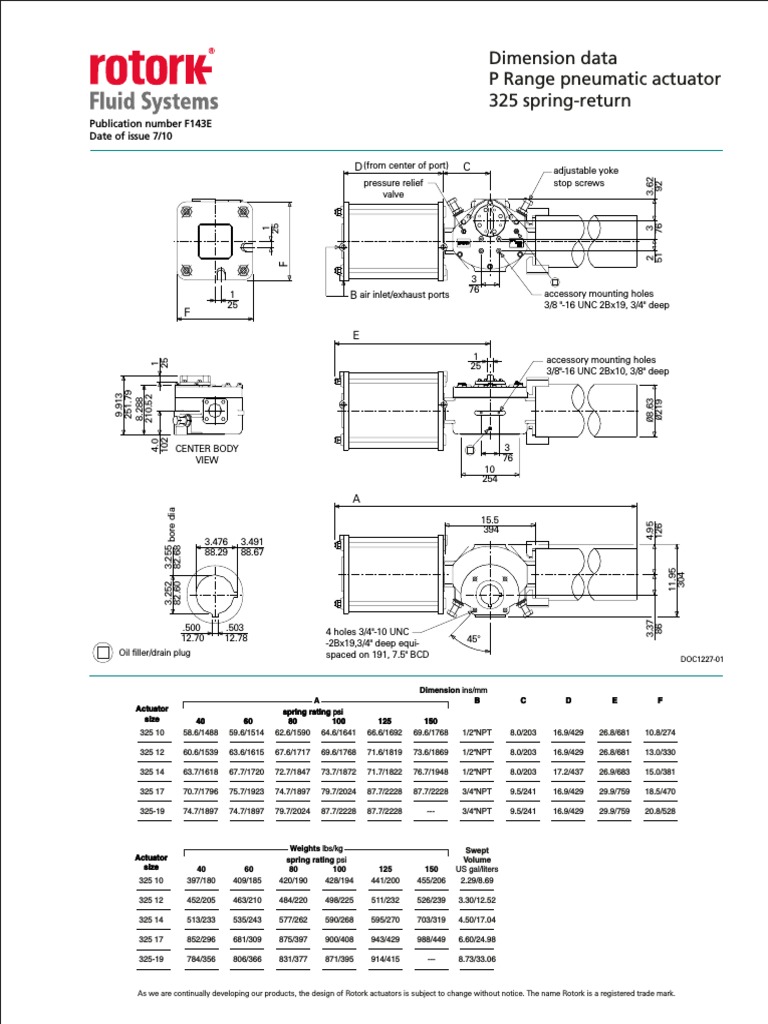 Rotork Actuator Dimension Data | PDF | Actuator | Gases