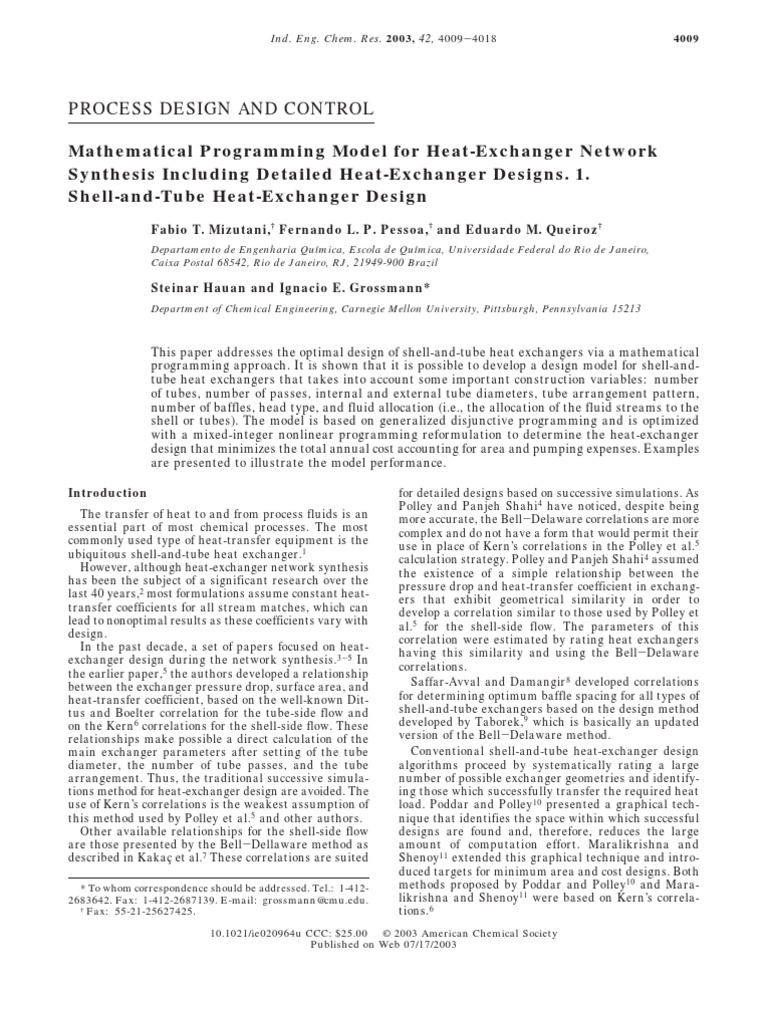 ACS Paper | PDF | Heat Exchanger | Correlation And Dependence