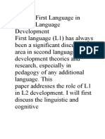 Role of First Language in Second Language Development