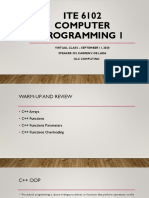 ITE 6102 - Computer Programming 1 - VC - Sept 11