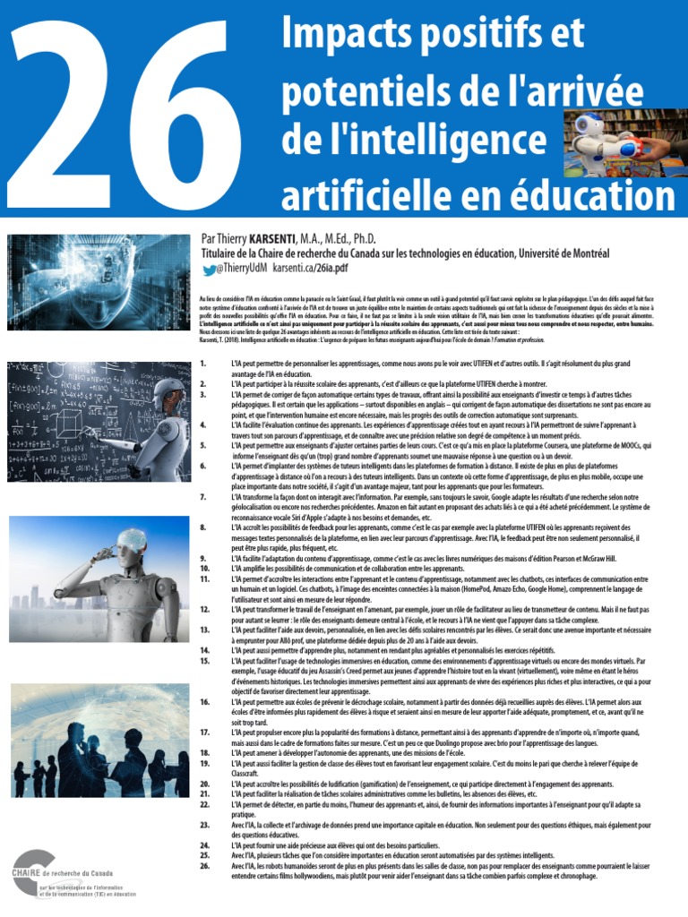 Avantages de l'IA en éducation | PDF | Intelligence artificielle ...
