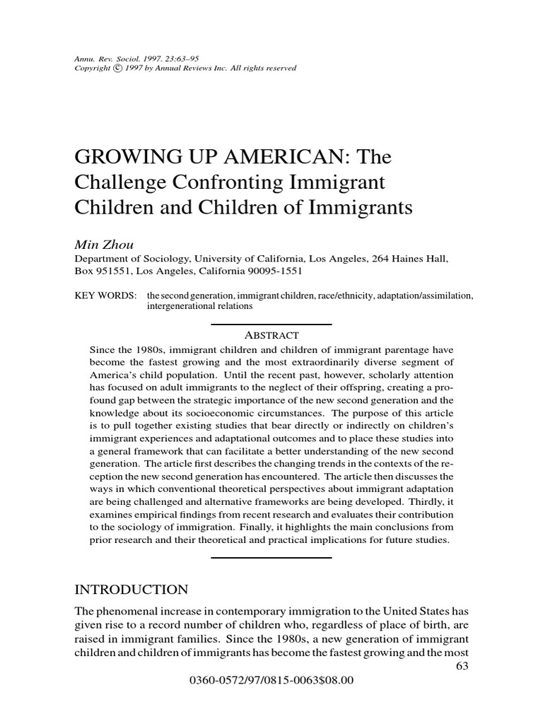 Growing Up American: The Challenge Confronting Immigrant Children and ...