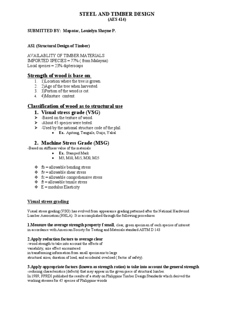 Timber Strength and Grading Standards | PDF | Lumber | Strength Of ...