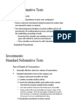 Investments Standard Substantive Tests