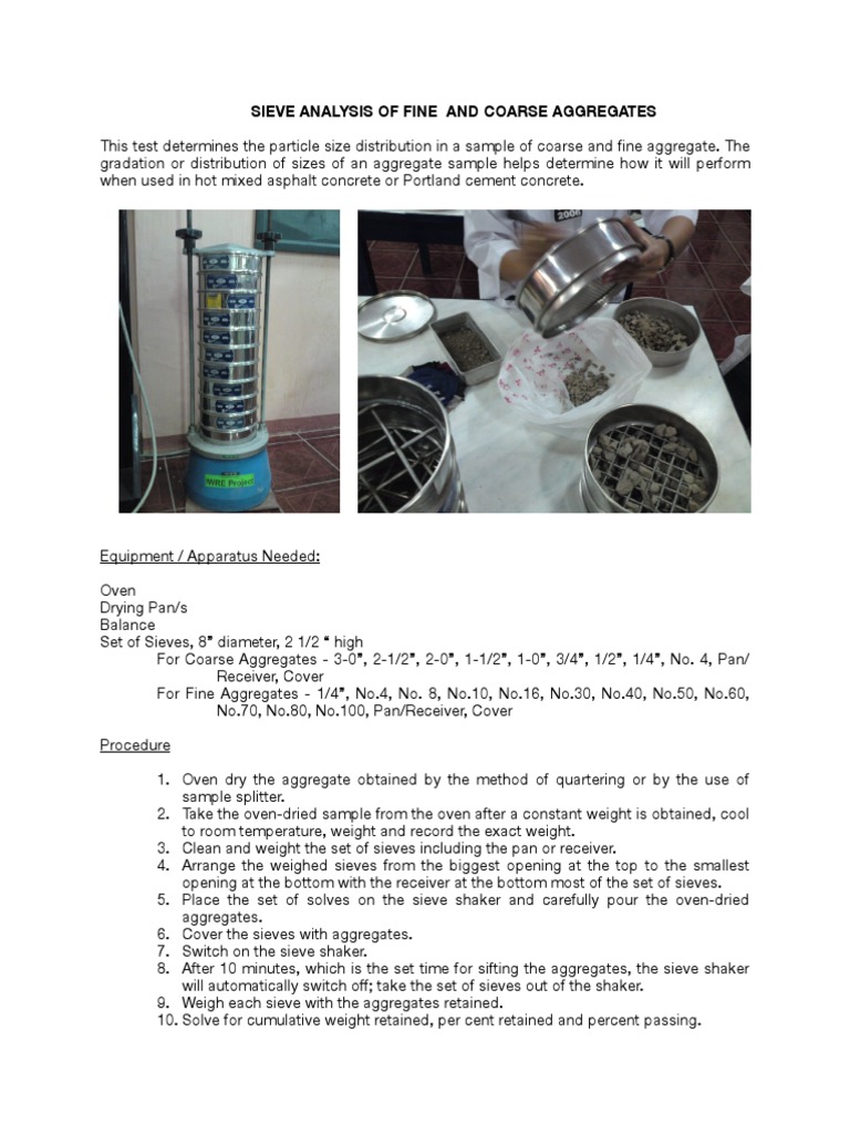 89 Sieve Analysis PDF Chemistry Materials