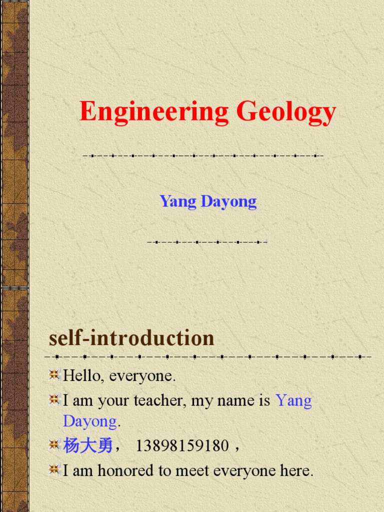 Introduction to Engineering Geology | PDF | Geology | Rock (Geology)