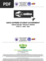 Qnhs Supreme Student Government: "Qnhs Online" Project Series FOR S.Y. 2020 - 2021