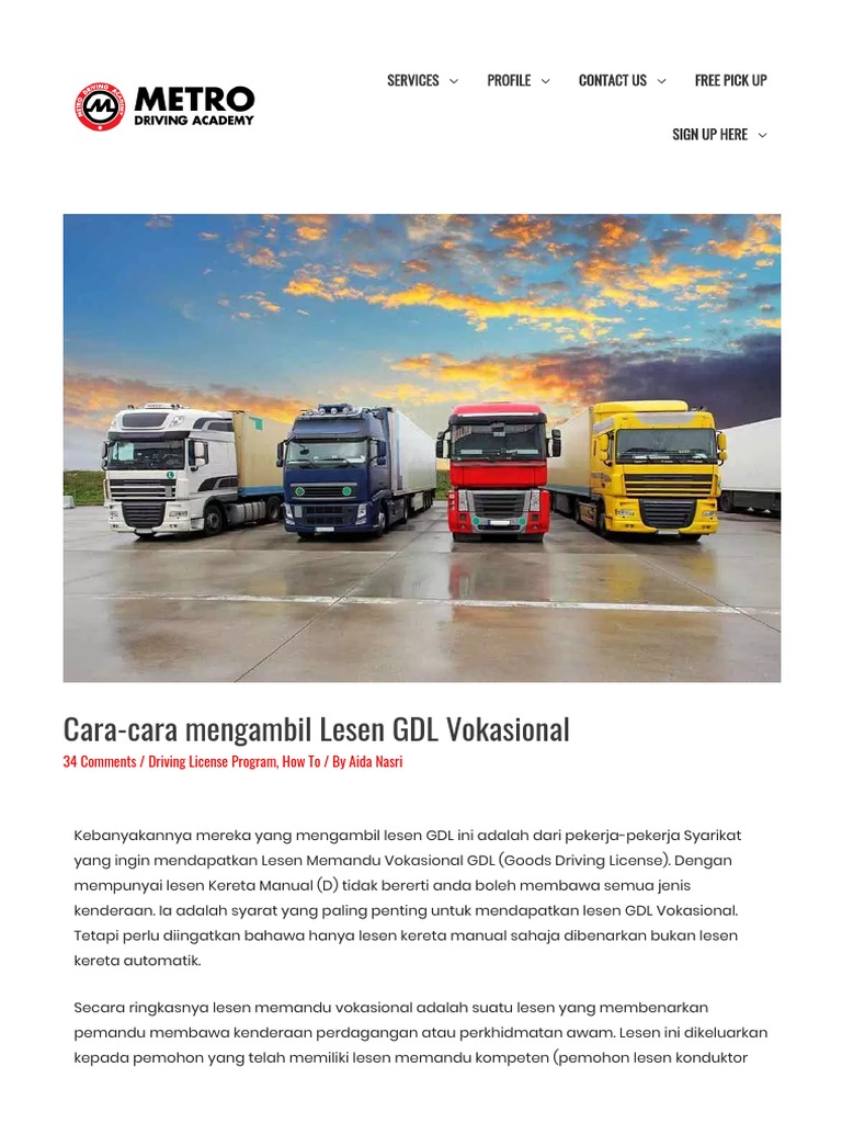 Cara-Cara Mengambil Lesen GDL Vokasional | PDF