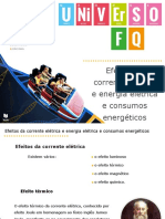 Efeitos da corrente elétrica e energia elétrica e consumos energéticos 