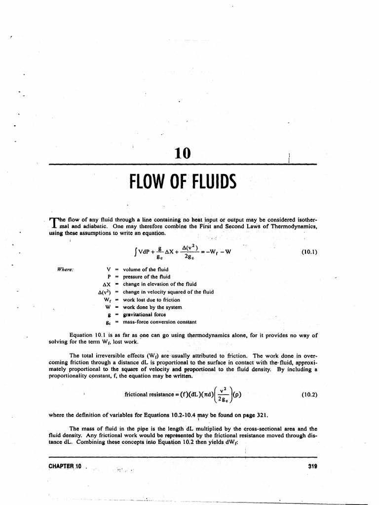 Chapter10 Flow of Fluids | PDF