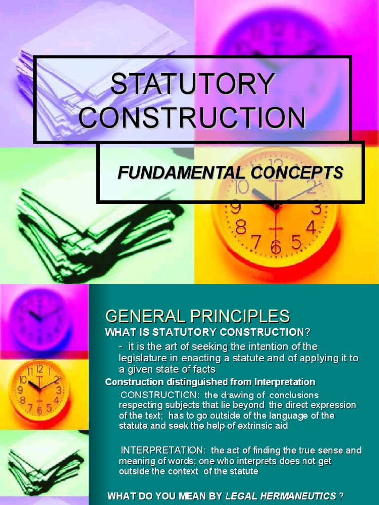 Statutory Construction Power Point PDF Statutory Interpretation