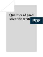 Qualities of Good Scientific Writing