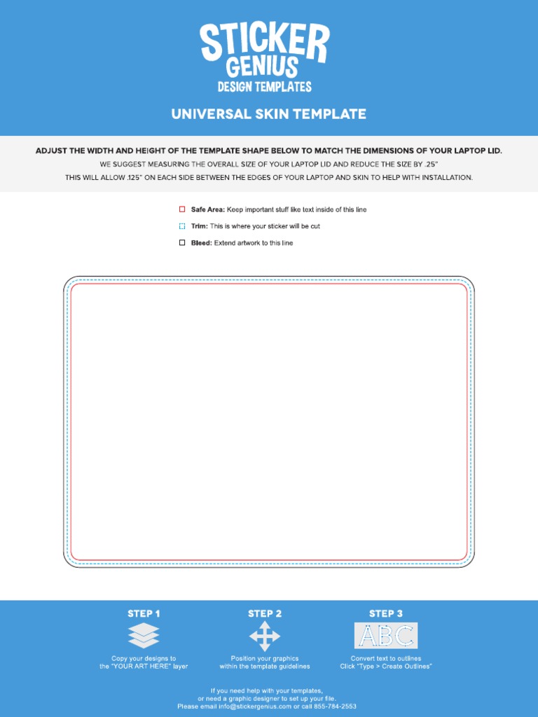Universal Laptop Skin Template PDF | PDF