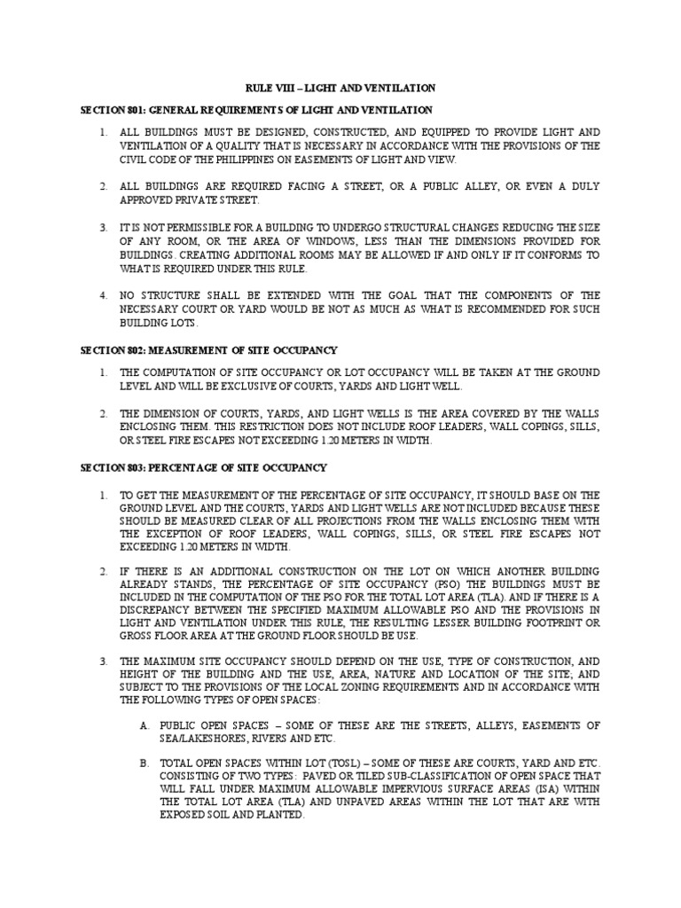 RuleViiiLight and Ventilation P1 PDF Window Ventilation