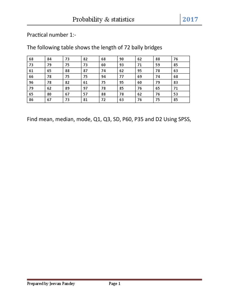 Analysis of Probability and Statistics Practical Exercises Using SPSS ...