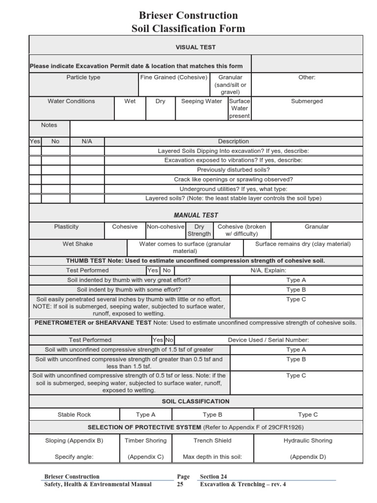 Soil Classification for Excavation Safety | PDF | Silt | Soil