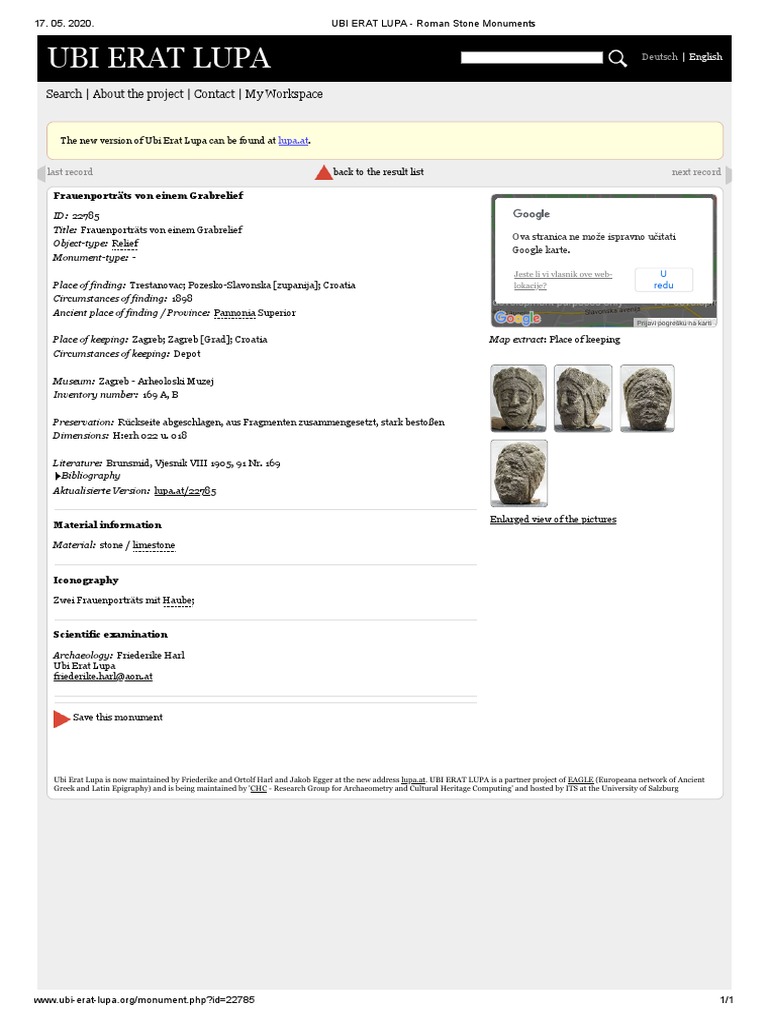 UBI ERAT LUPA - Roman Stone Monuments | PDF | Archaeology | Cultural ...