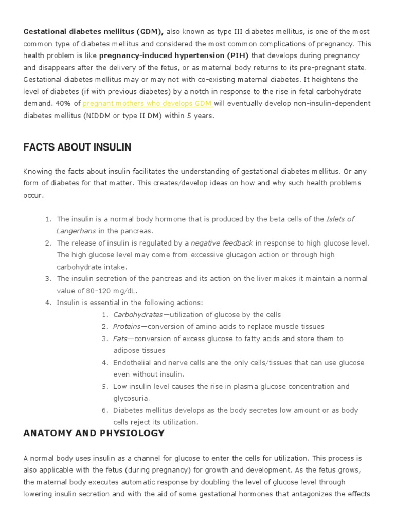 Understanding Gestational Diabetes Mellitus | PDF | Gestational ...