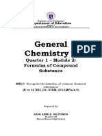 General Chemistry 1: Quarter 1 - Module 2: Formulas of Compound Substance