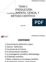 Tema 1_Ciencia_Investigación científica y Metodo
